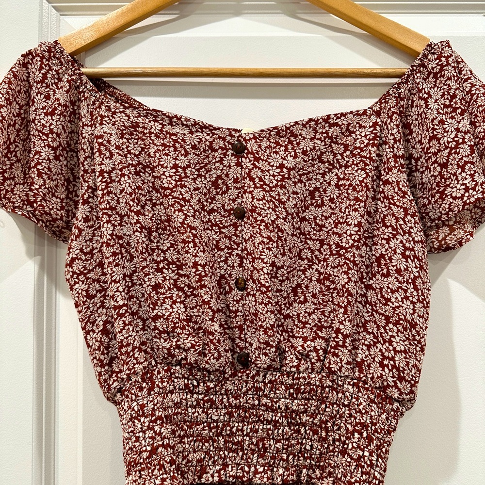 Red Floral Crop Top